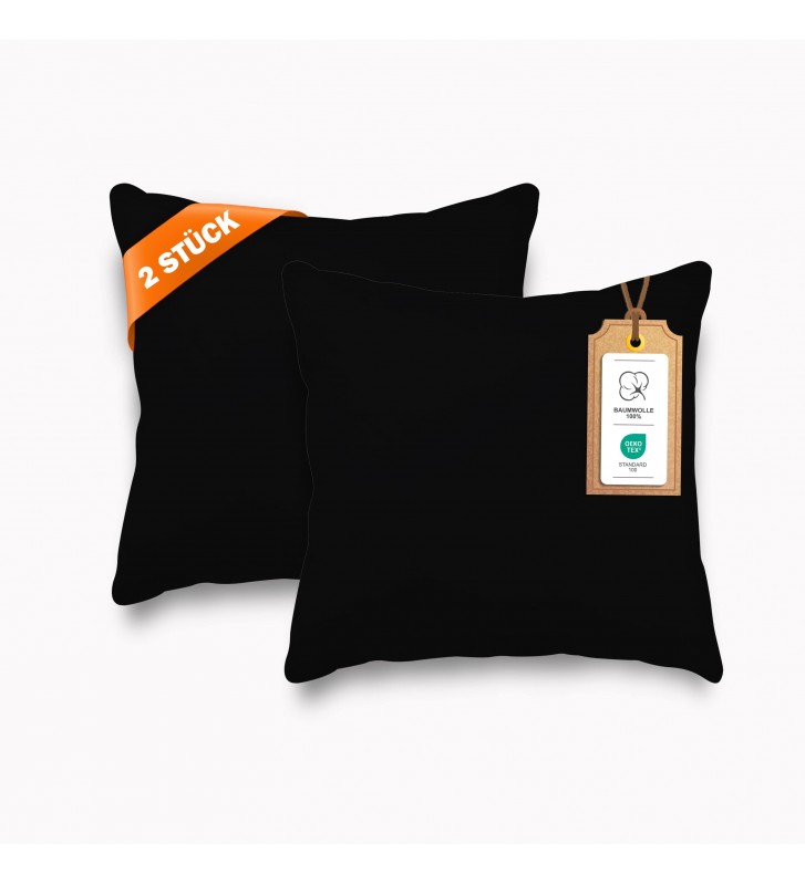 Veluna Home Kissenbezug 40x40cm - Schwarz (2 Stk)